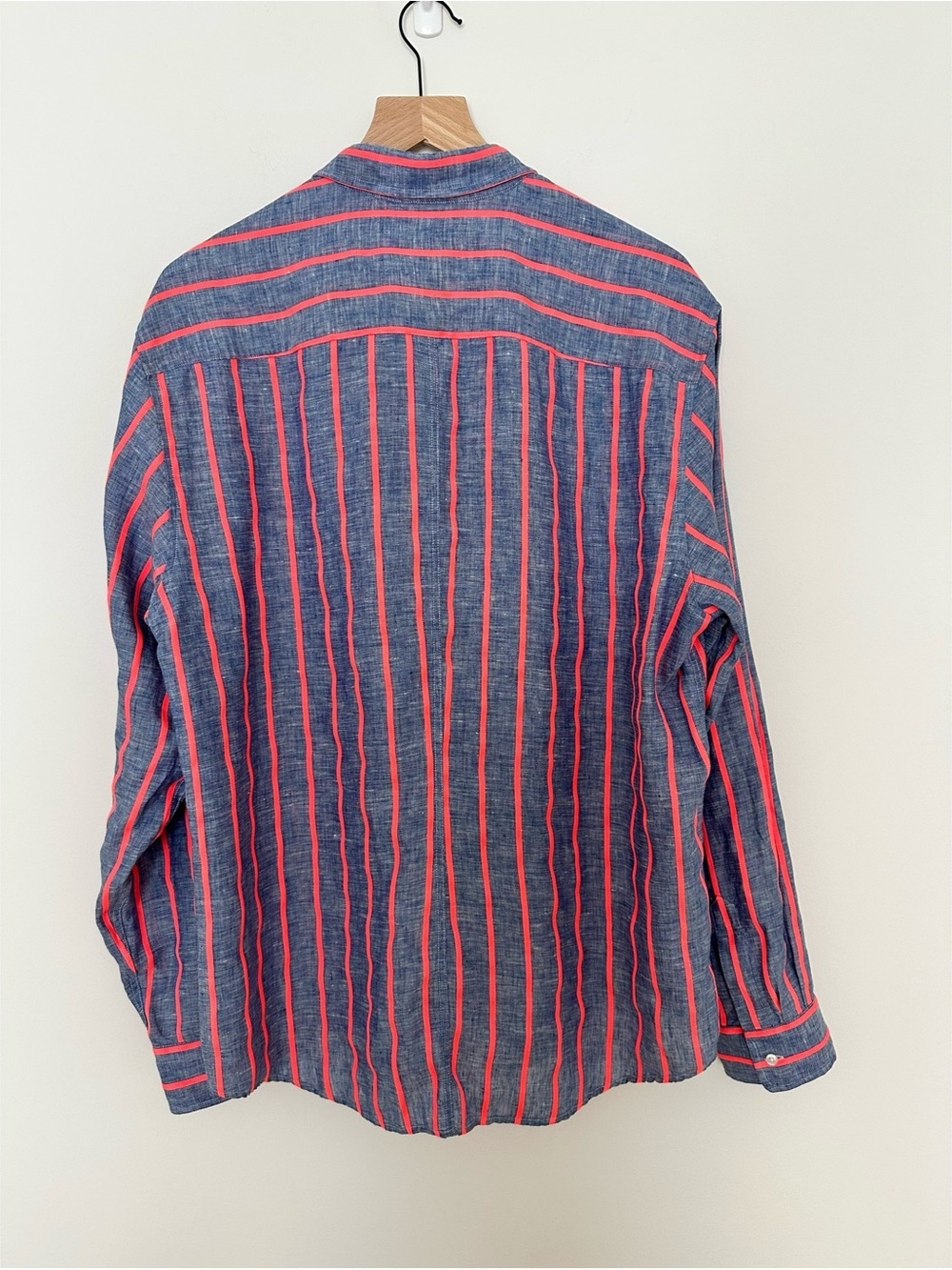 Frank & Eileen | Chambray Linen
Neon Pink Stripe Barry Shirt sz XL - Picture 7 of 12